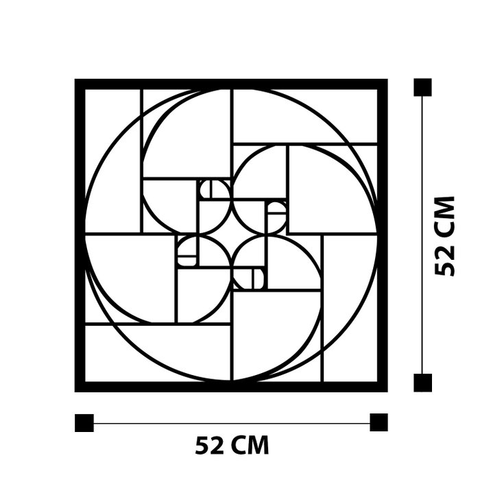 Wallity Golden Ratio Escultura de pared Negra Wallity Golden Ratio Escultura de pared Negra